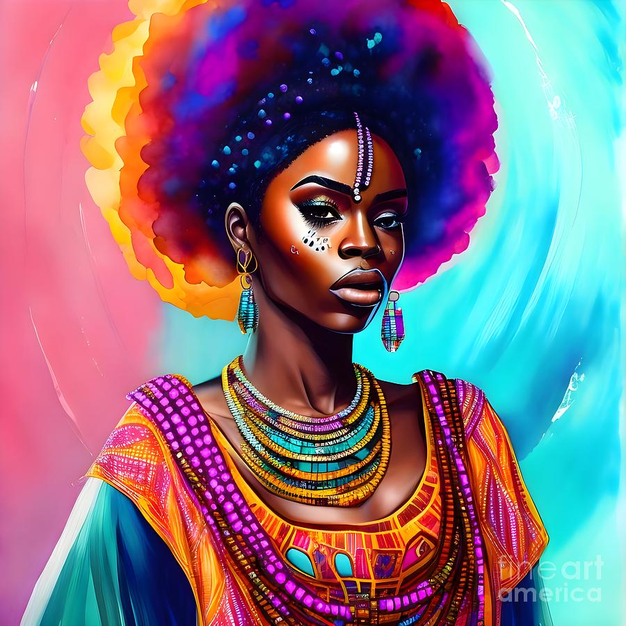 Rainbow Afro Queen Digital Art by Serenite - Fine Art America