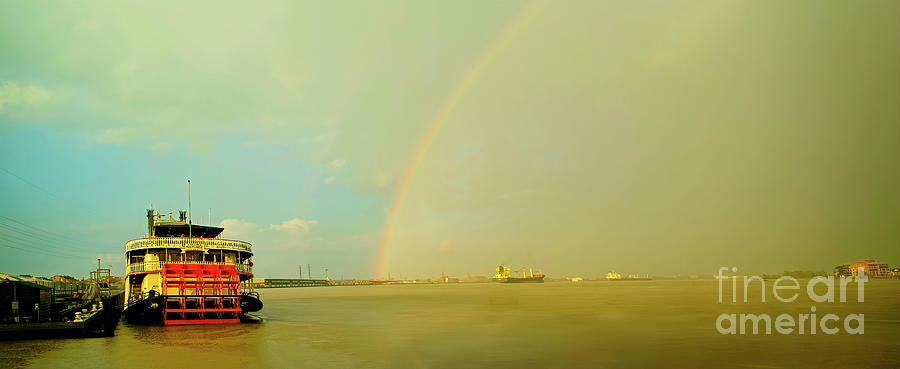 Rainbow Photograph - Rainbow And Clearing After Rain, Mississippi River At New Orleans by Felix Lai Rainbow Photograph - Rainbow And Clearing After Rain, Mississippi River At New Orleans by Felix Lai