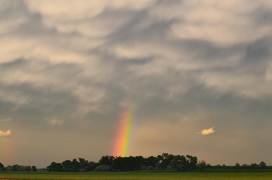 Rainbow and Mammatus in South Dakota  Photograph by Ally White