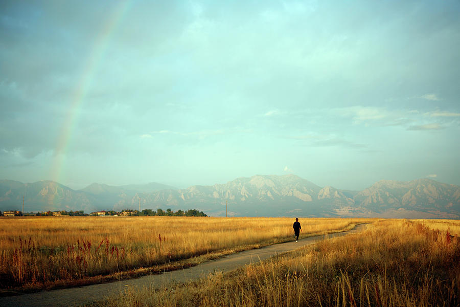 Rainbow And Runner Photograph