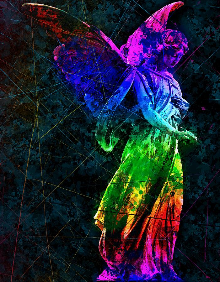 Rainbow Angel - Pop Art Digital Art