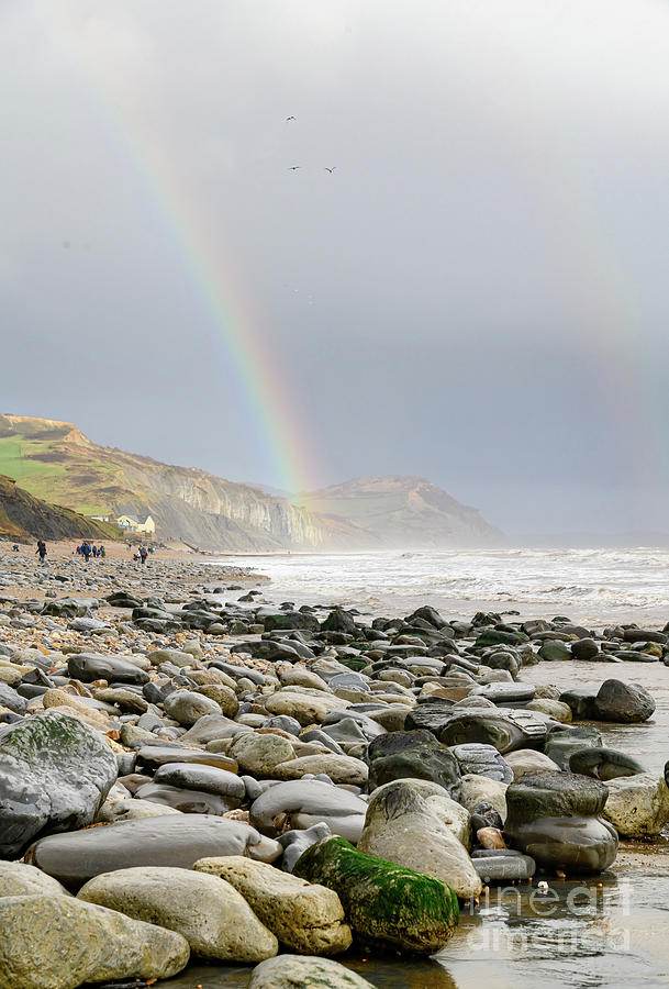 Rainbow at Charmouth Photograph by Colin Rayner