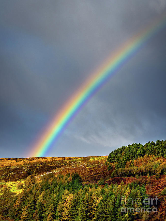 Rainbow At Scammonden Reservoir In Yorkshire Photograph