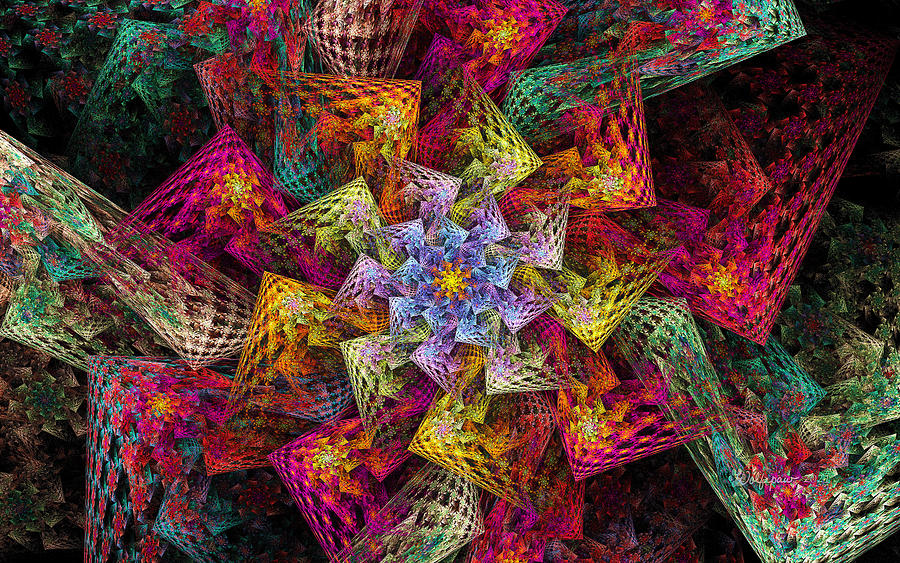 Rainbow Baskets Spiral Digital Art by Peggi Wolfe