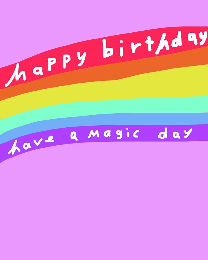 Rainbow Birthday Drawing by Ashley Rice