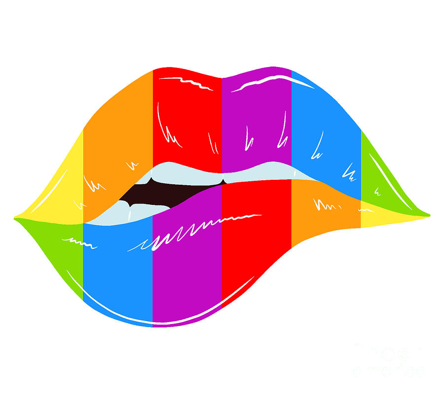 Rainbow Biting Lips Digital Art by Noirty Designs | Fine Art America