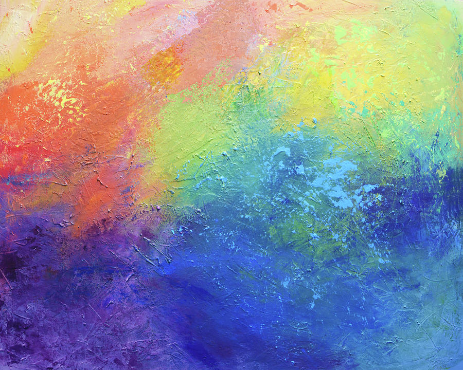 Rainbow Blue Painting by Linda Bailey