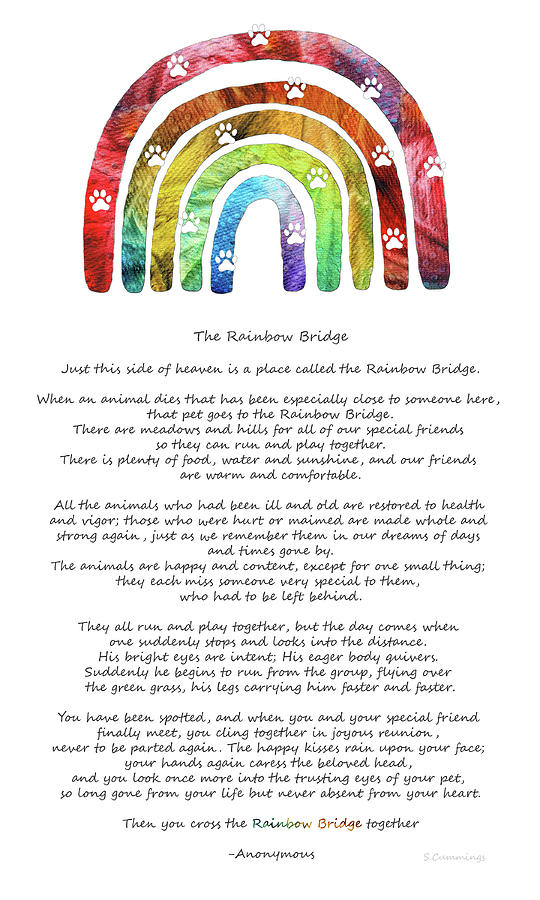 Rainbow Bridge Pet Memorial Art by Sharon Cummings Painting by Sharon  Cummings - Fine Art America