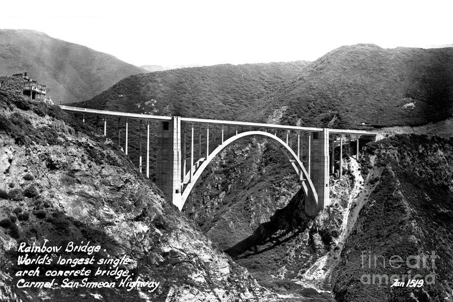 Rainbow Bridge Photograph - Rainbow Bridge, Worlds Longest Single Arch Concrete Bridge Circa 1933 by California Views Archives Mr Pat Hathaway Archives