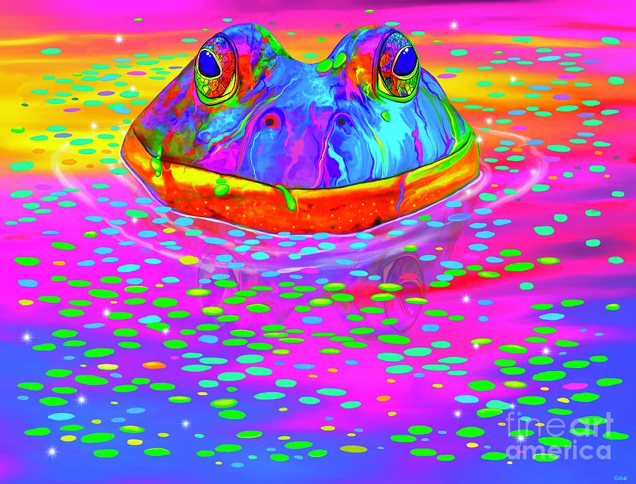 Rainbow Bull Frog  Digital Art by Nick Gustafson
