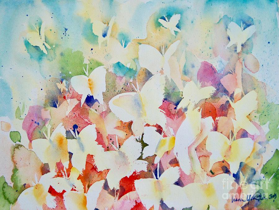 Rainbow Butterflies Painting by Liana Yarckin