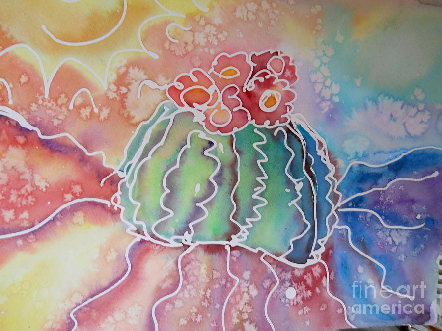 Rainbow Cactus watercolor Painting by M c Sturman