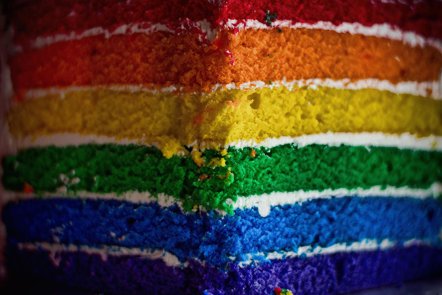 Rainbow cake Photograph by Conor Keller