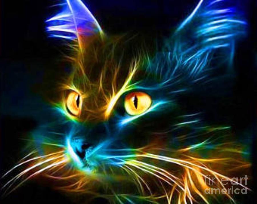 Rainbow Cat Products Digital Art by Aaron Young - Fine Art America