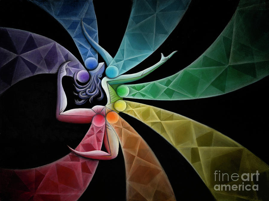 Rainbow Chakra Dancer Painting by Tiffany Davis-Rustam