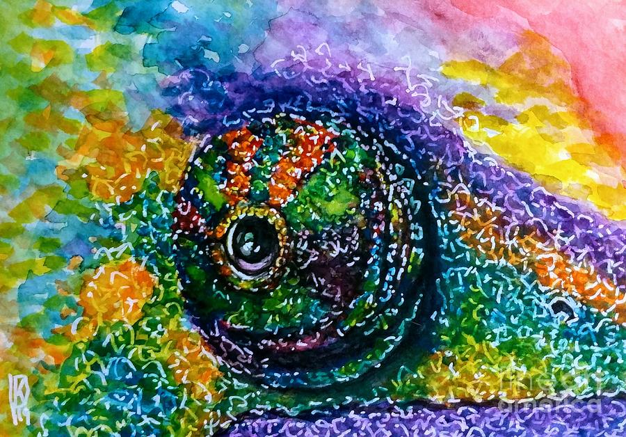 Rainbow Chameleon Painting by Kristen Palmer | Fine Art America