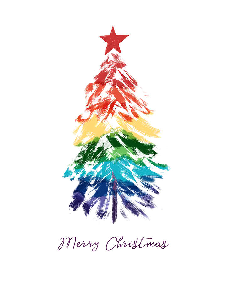 Rainbow Christmas Tree- Art by Linda Woods Digital Art by Linda Woods