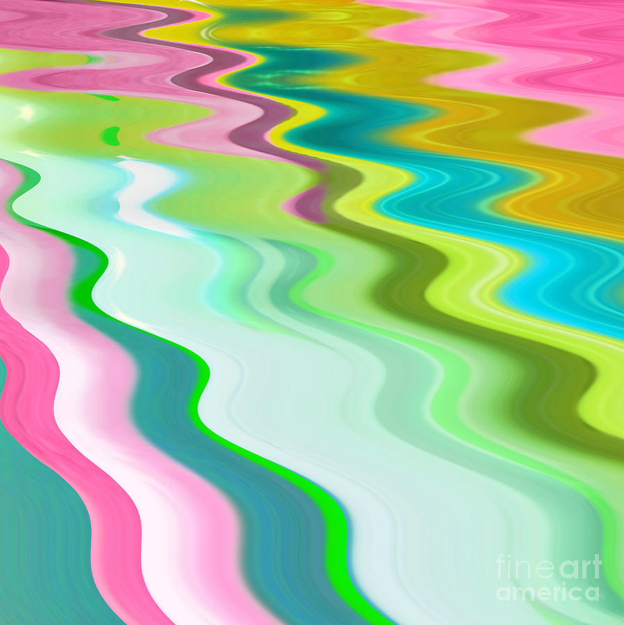 Rainbow Color Wave Digital Art by Rachel Hannah
