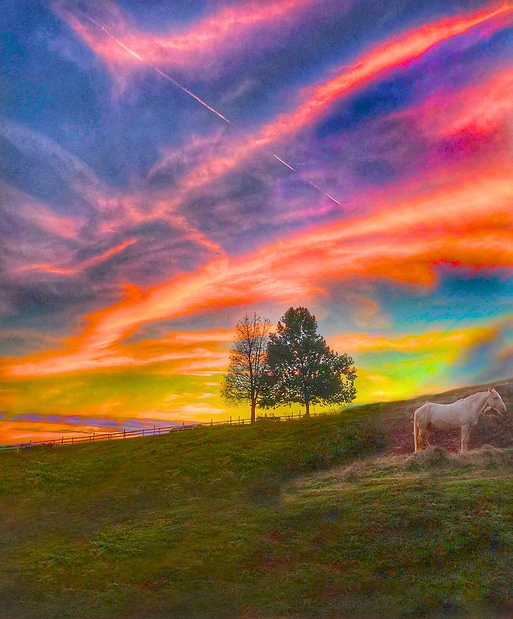 Rainbow Colored Sunset Photograph