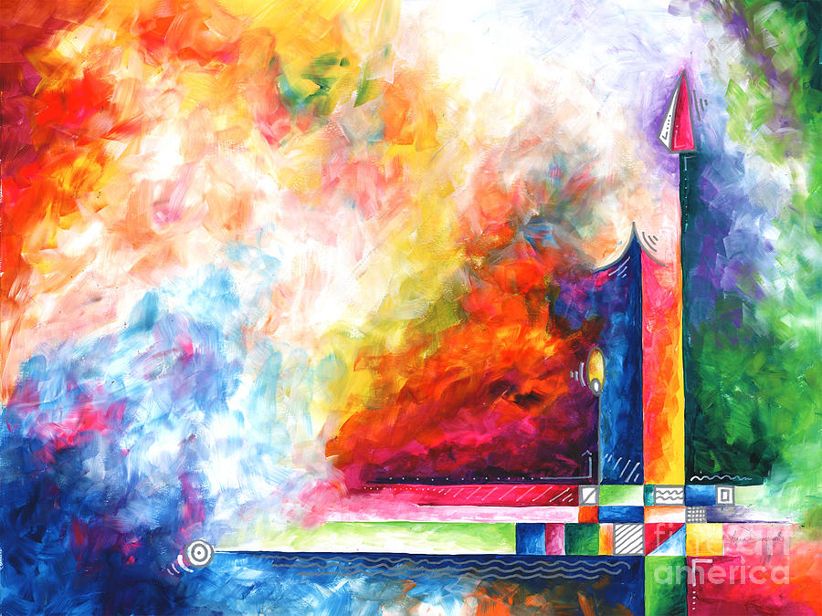 Rainbow Colors Abstract Original Painting Modern Contemporary Art by Duncanson Painting by Megan Aroon