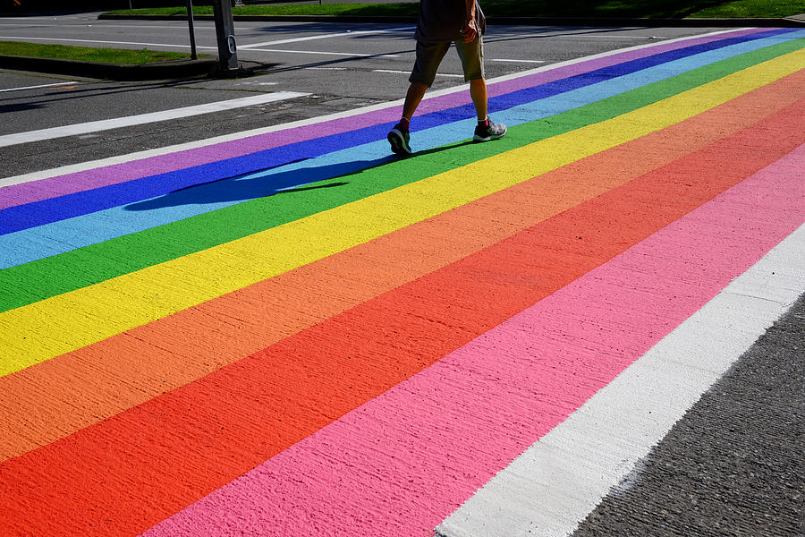Rainbow Crosswalk at Minoru Boulevard Richmond Photograph by All copyrights reserved by Harris Hui