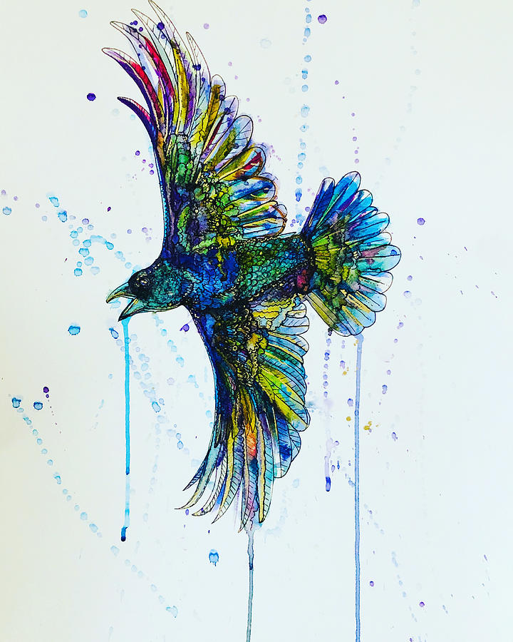 Rainbow Crow no 2 Painting by Michelle Winslow | Fine Art America