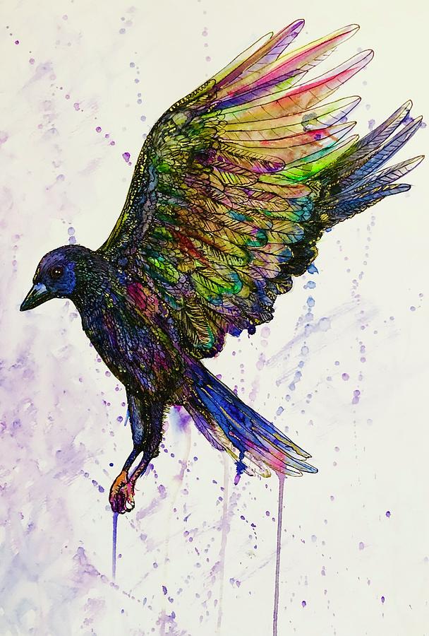 Rainbow crow no3 Painting by Michelle Winslow - Fine Art America