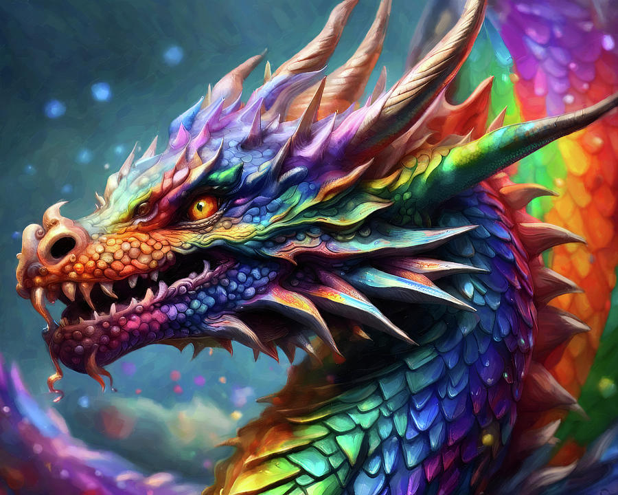 Rainbow Dragon Digital Art