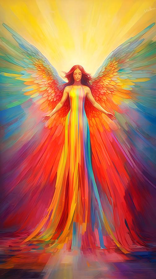 Rainbow dream Angel 4 Painting by Lilia D - Fine Art America