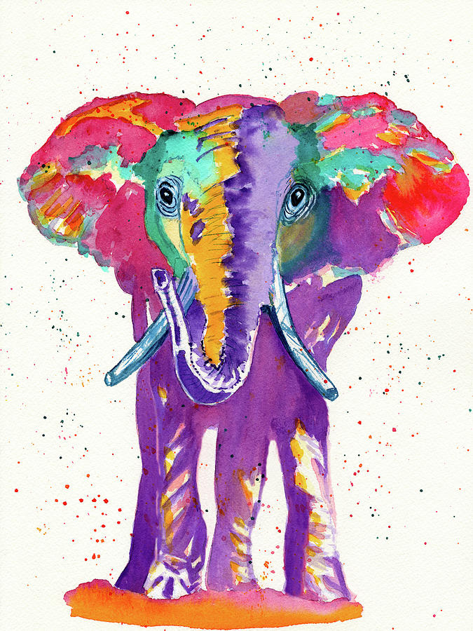 Rainbow Elephant Painting by Deborah League