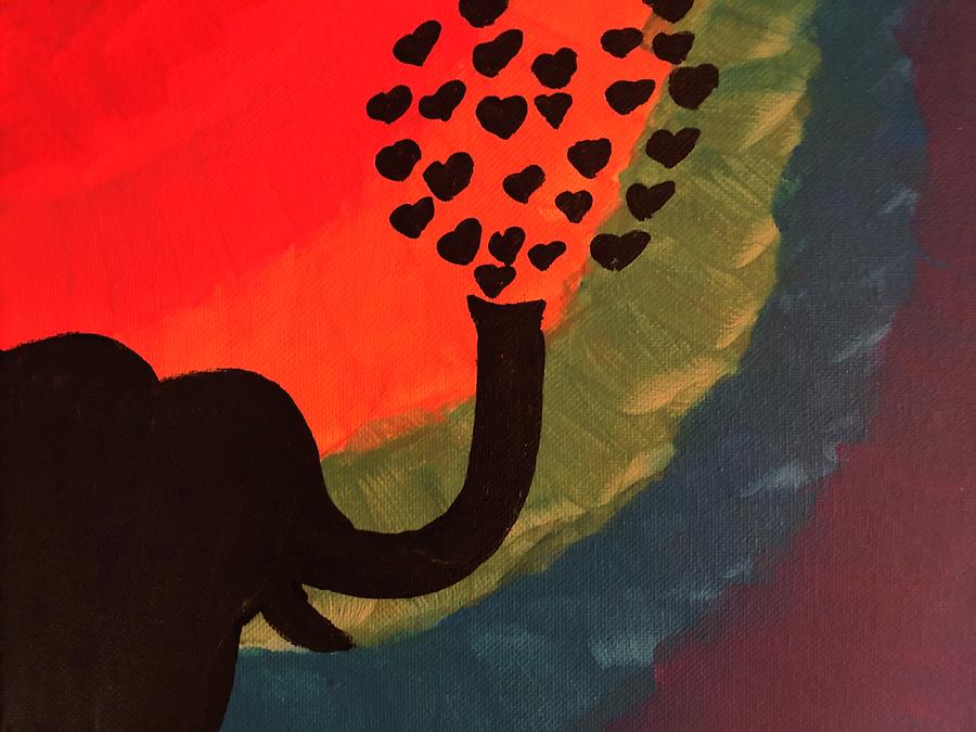 Rainbow Elephant Silhouette Painting by Jennifer Hargraves - Fine Art ...