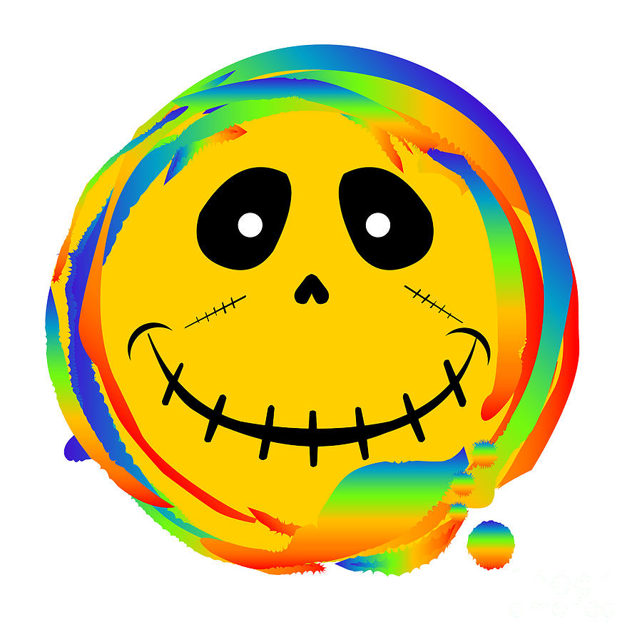 Rainbow Emoji Zombie Smile Face Digital Art by Bigalbaloo Stock