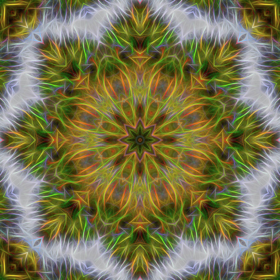Rainbow Energy Mandala 001 Digital Art by Beth Sawickie