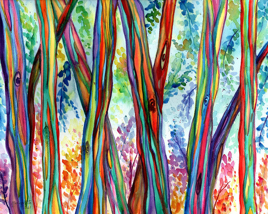 Rainbow Eucalyptus Forest 5 Painting by Marionette Taboniar