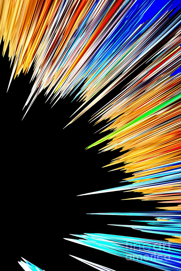 Abstract Digital Art - Rainbow, Explosion by Scott S Baker