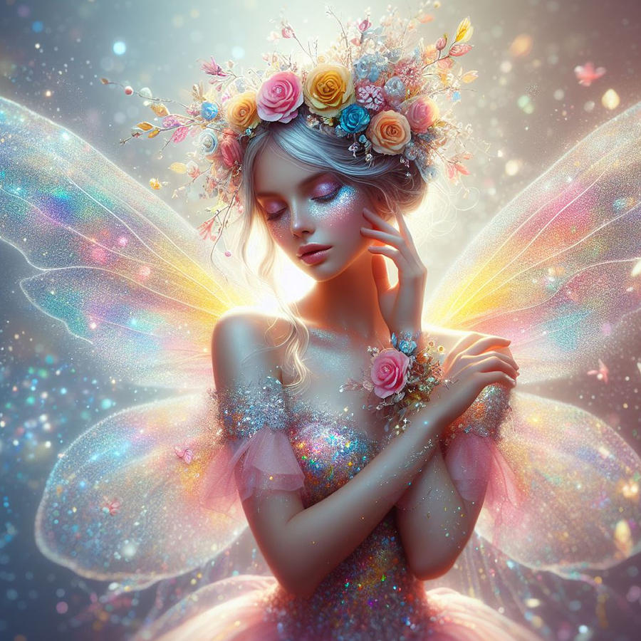 Rainbow Fairy's Blossom Crown Digital Art by Eve Designs - Fine Art America