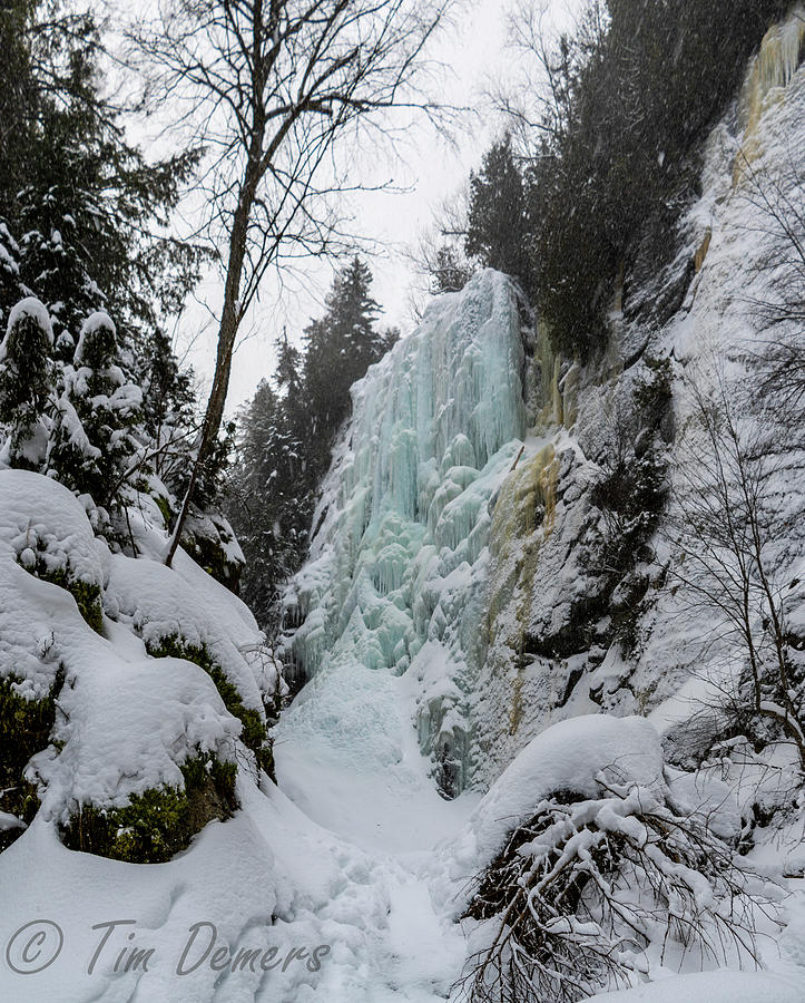 Rainbow Falls frozen Photograph by Tim Demers - Fine Art America