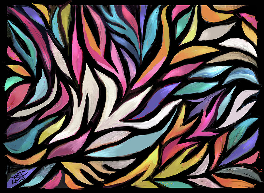 Rainbow Feathers Digital Art by Jean Batzell Fitzgerald