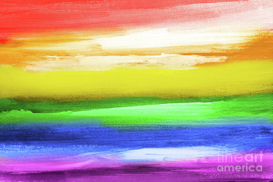 Abstract Painting - Rainbow flag by Delphimages Flag Creations