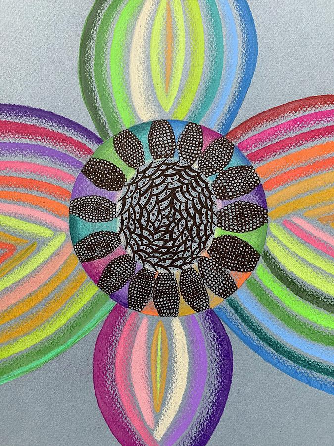 Rainbow floral  Drawing by Kalunda Janae Hilton
