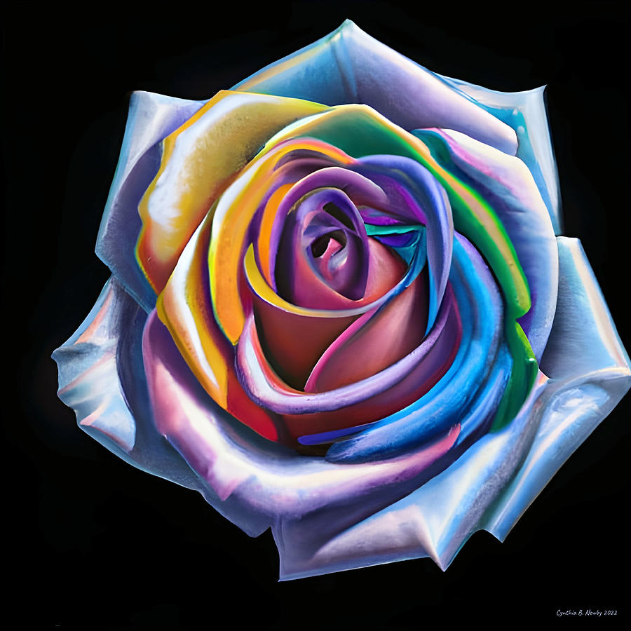 Rainbow Flower Digital Art by Cindys Creative Corner