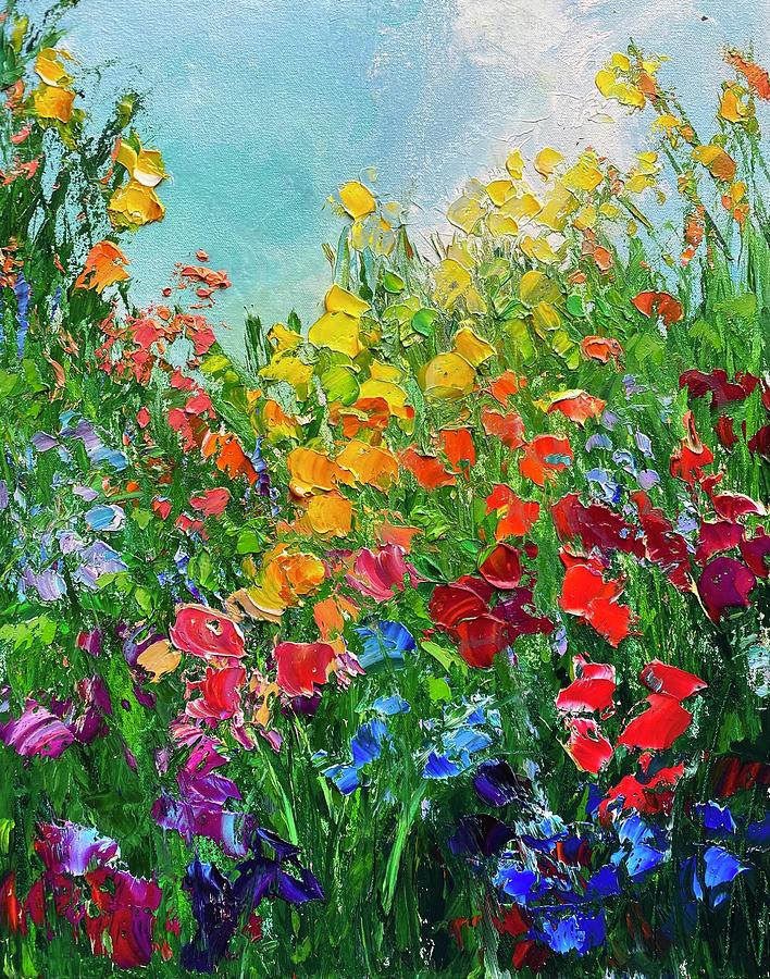 Rainbow Flower Fields Painting by Julia S Powell - Fine Art America