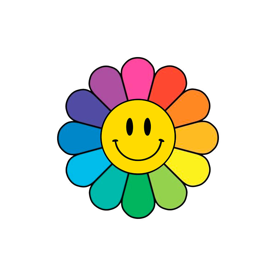 rainbow-flower-happyface-smiley-mixed-media-by-happyface-collection