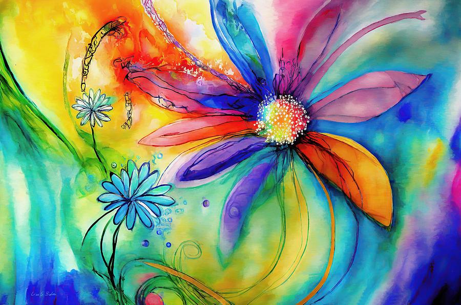 Rainbow Flower Joy Digital Art by Lisa S Baker