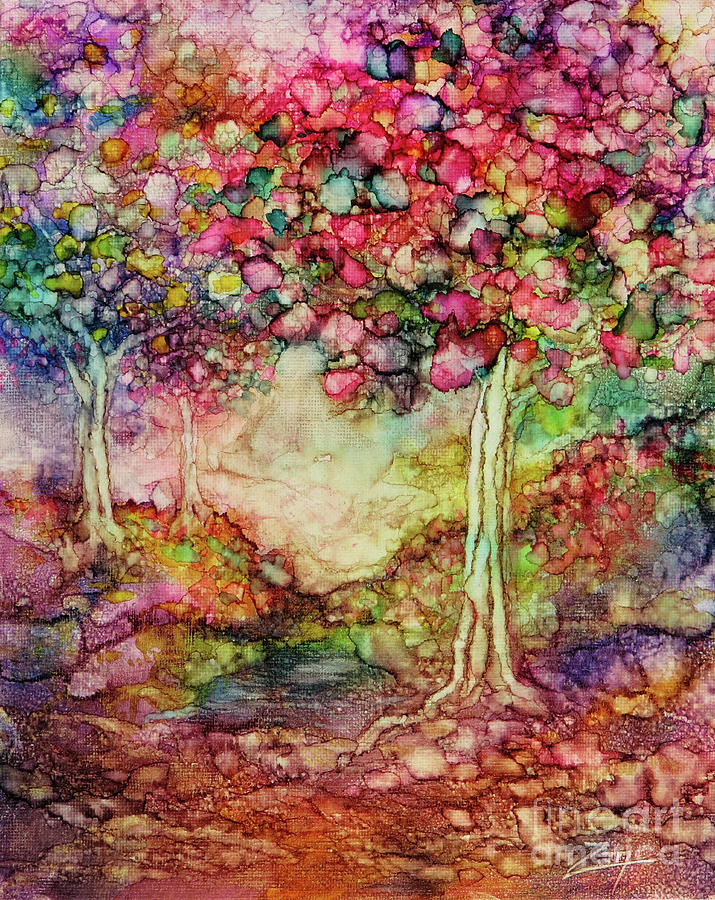 Rainbow Forest Painting by Zan Savage