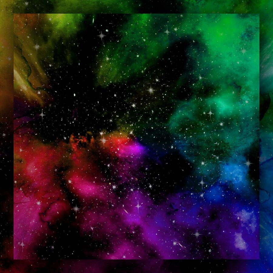 Rainbow Galaxy Fantasy Space Digital Art by Sara Seeley - Pixels