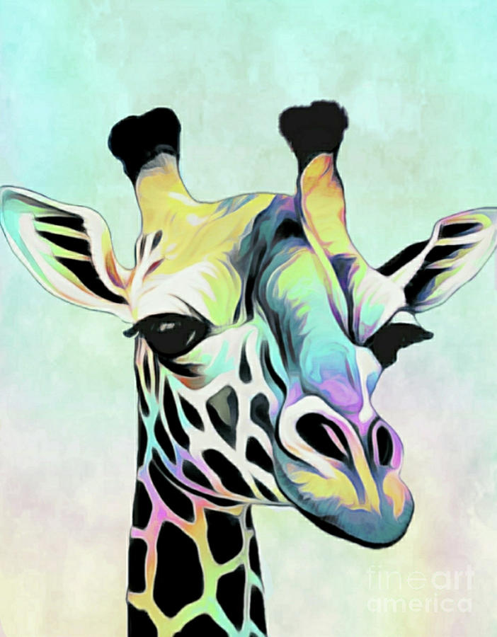 Rainbow Giraffe Digital Art by Antonia Surich - Fine Art America