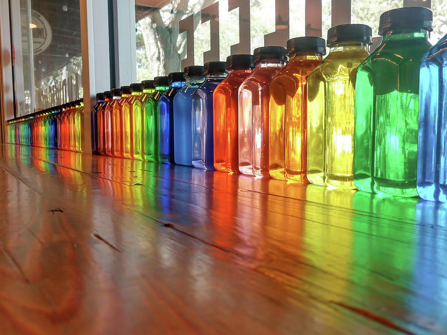 Rainbow Glass Bottles Photograph by Pamela Williams