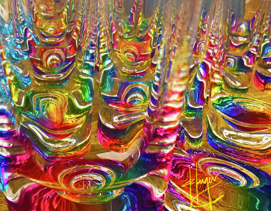Rainbow Glasses 2 Painting by DC Langer