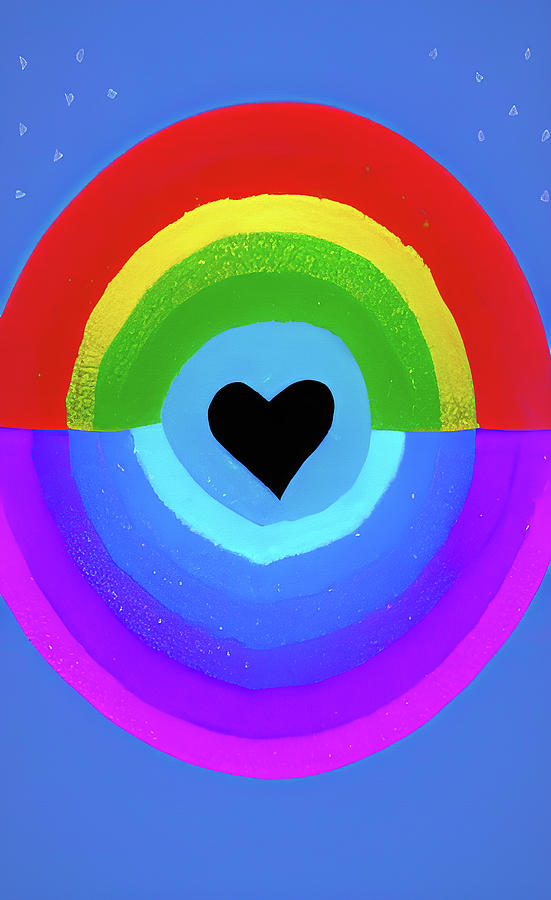 Valentines Day Digital Art - Rainbow Hearts 2 by Pamela Cooper